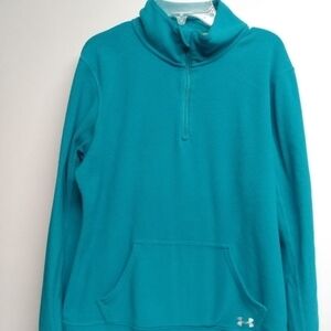 Ladies Under Armour Fleece Pullover, M, Turquoise, pre-owned